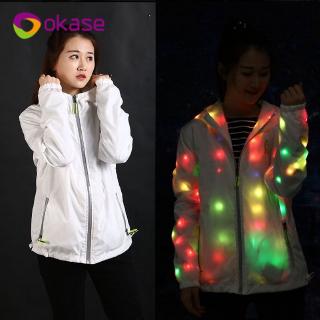 พร้อมส่งเสื้อแจ็คเก็ตมีไฟ Led เรืองแสงสําหรับผู้หญิงและผู้ชาย