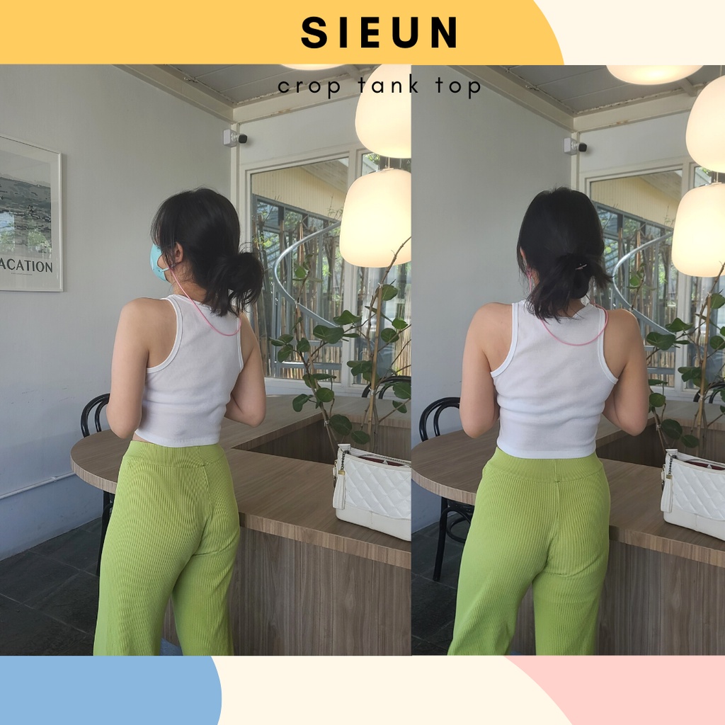 SIEUN เสื้อกล้ามครอปทรงเบสิค พร้อมส่ง Size XS-XL เสื้อกล้ามผู้หญิง ...
