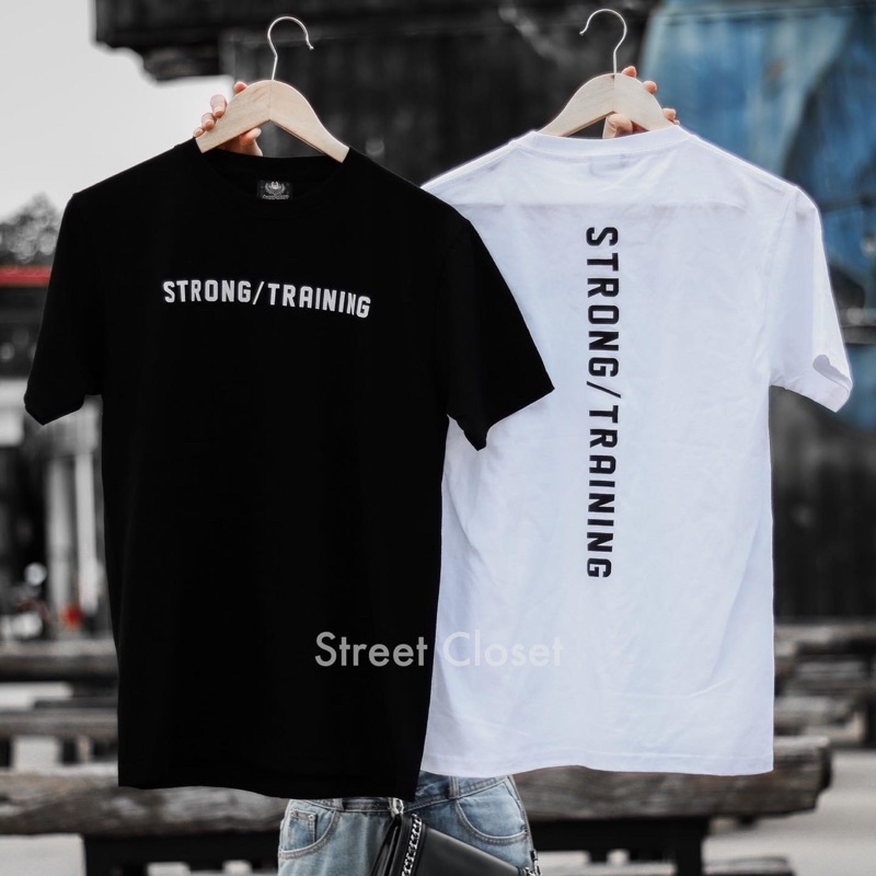 พร้อมส่ง เสื้อยืดลาย STRONG/TRAINING