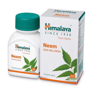 ลดสิว ปรับสีผิวให้กระจ่างใส Himalaya Neem Skin Wellness Tablets - 60 Tab