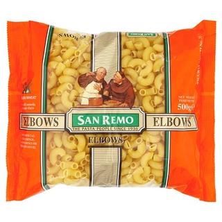 ✨ฮิตสุด✨ ซัน เรโม เส้นพาสต้ารูปข้องอ เบอร์ 35 500กรัม San Remo No.35 Elbows Macaroni 500g