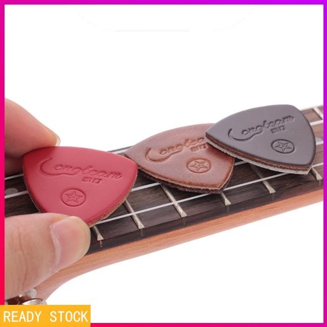 3 Pcs Guitar Picks Pickup Leather Guitar Picks for Ukulele Guitar Banjor Random Color