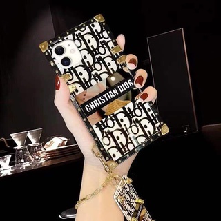 เคส Xiaomi 12S Ultra 12 Lite Mi 11 Poco C40 M4 M3 M5 X5 X4 X3 Pro กระจกหรูหราตัวอักษร D น้ำแบรนด์สแควร์เคสโทรศัพท์