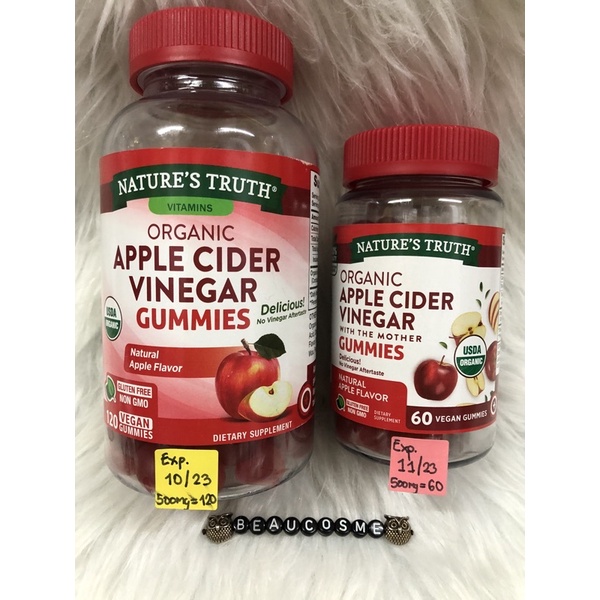 สินค้าพร้อมส่งApple Cider Vinegar 500mg Gummies (ขวดเล็ก บรรจุ60ชิ้นExp ...