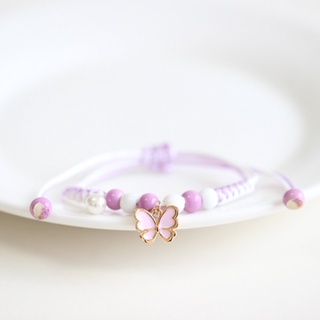 SENSES// Japanese and Korean Partysu Mori Style Purple Princess Bracelet Simple Woven Female Girlfriends Couple Bracelets Sweet Gift Bracelet ONFH