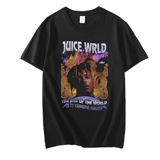 เสื้อยืดพิมพ์ลายแฟชั่น เสื้อยืด พิมพ์ลายตัวอักษรนักร้อง Rapper Juice WRLD สไตล์ฮิปฮอป สตรีท ฮาราจูกุ สําหรับผู้ชาย และผู