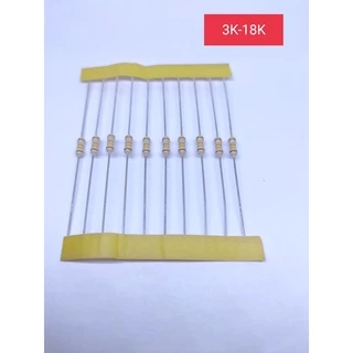 10pcs ตัวต้านทาน 1/4 W ค่า 3K-75k จำนวน 10ชิ้น