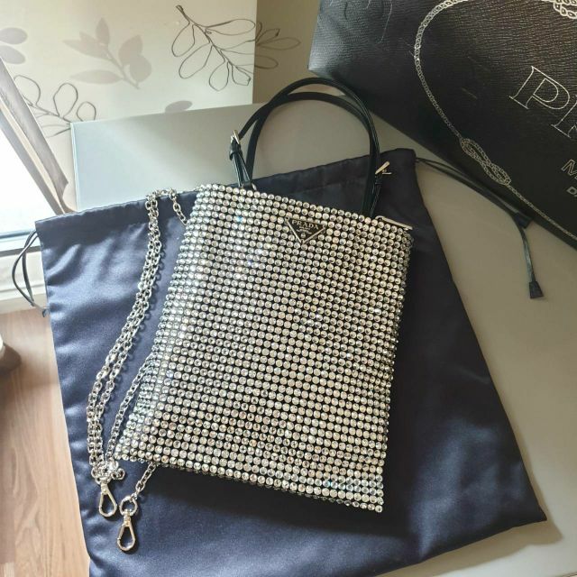 New Prada Embellished Nylon Crystal Bag | Shopee Thailand