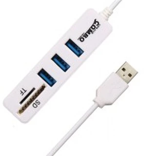 NUBWO ตัวเพิ่มช่องUSB+ตัวอ่านการ์ด HUB USB 3 Port +Card Reader 2.0 (2in1) รุ่น NCR-100