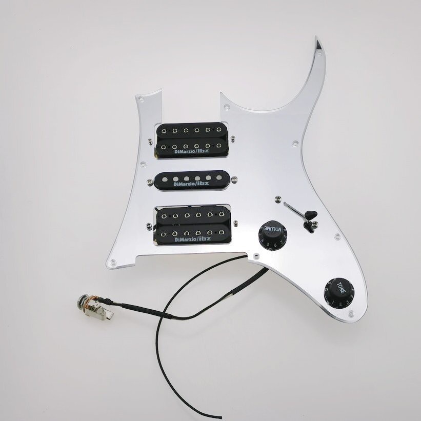 PF- Prewired Pickguard Alnico Pickups HSH Mirror Pickguard ปิ๊กกีตาร์ไฟฟ้า 1 ชุดสําหรับ IBANEZ