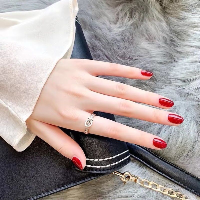 แหวนสเตนเลส ไทเทเนียม ประดับเพชร เข้ากับทุกการแต่งกาย แฟชั่นเรียบง่าย สําหรับผู้หญิง - รูปที่ 5