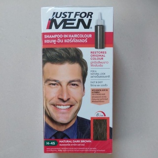 just for men shampoo ปกปิดผมขาว in haircolour h-45 natural dark brown