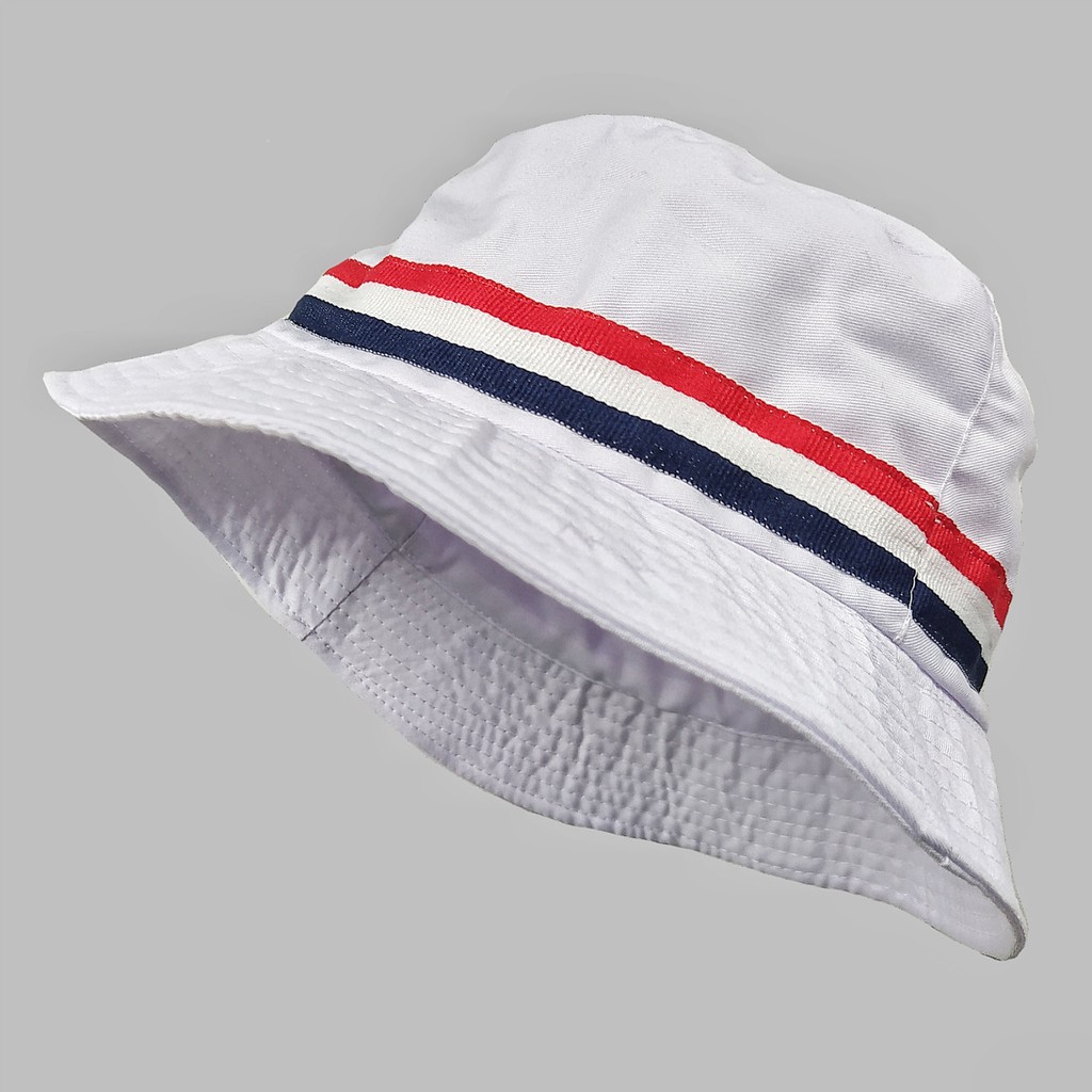 MERAH KPOP FishingHat Bucket Hat White List Blue Red Flag France Paris France