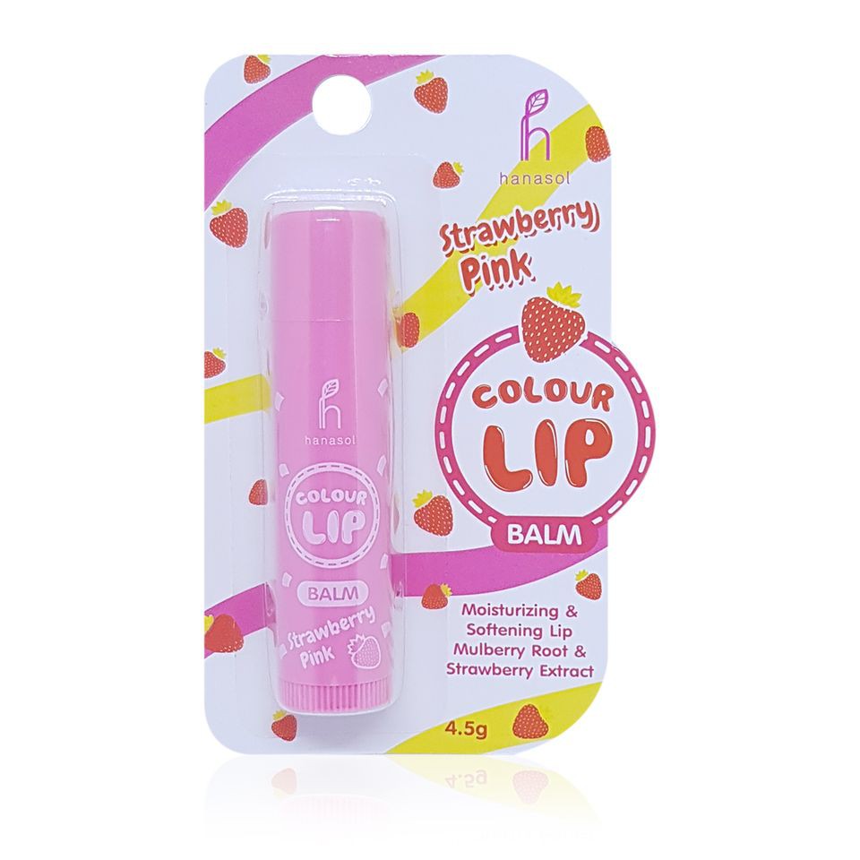 ลิปบาล์ม Hanasol Color Lip Balm Strawberry Pink