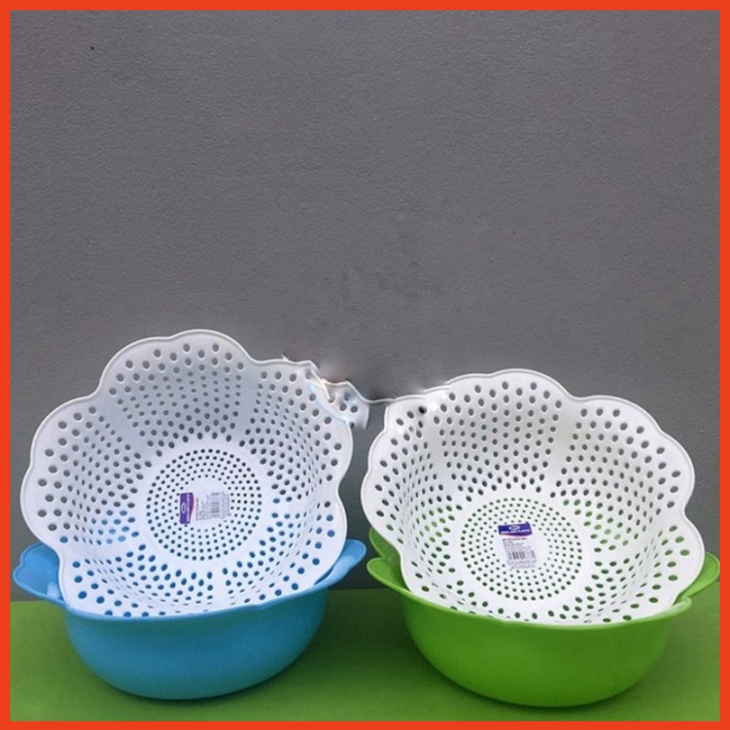 Viet Nhat AM ตะกร้าพลาสติกดอกไม้แอปริคอท 2 ชั้น