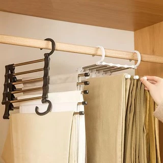 OMUDA_SHOP ไม้แขวน ไม้แขวนกางเกง 5 ชั้น ไม้แขวนสแตนเลส Pant racks stainless steel linhaomall