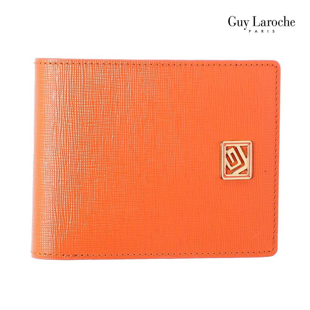 [ไม่ร่วมโปรของแถม] Guy Laroche กระเป๋าสตางค์พับสั้น มีช่องใส่เหรียญ รุ่น MARGO - สีส้ม