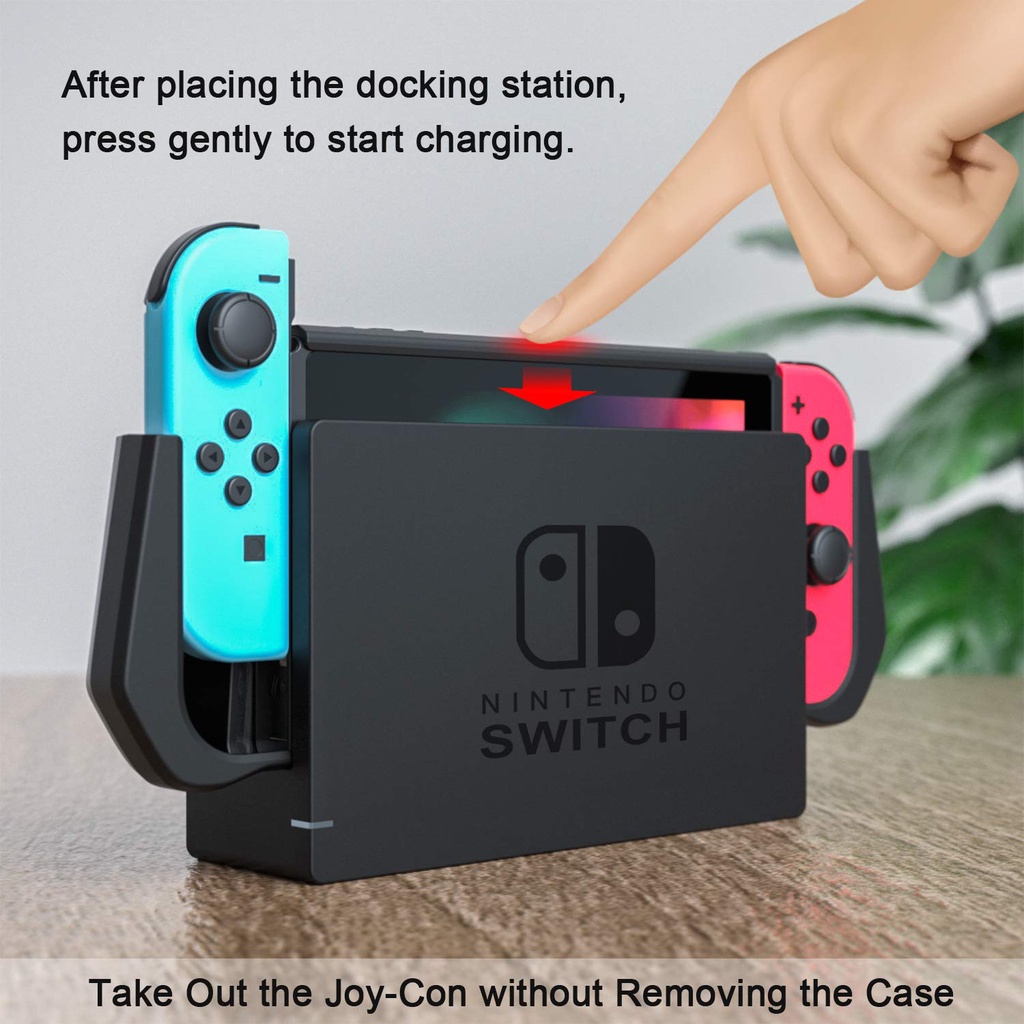 PZOZ [Pluggable Base] เหมาะสำหรับ Nintendo Switch เคสป้องกัน Ns Handle Cover โปร่งใสด้านหลังเปลือกแข็งโฮสต์เชลล์รวมบางเฉียบรวมทุกอย่างรวมอุปกรณ์เสริมสวิทช์เปลือกนุ่ม
