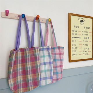 Hotwind*พร้อมส่ง*กระเป๋าผ้าแคนวาสลายน่ารักสะพายข้าง สก์อต NO.HH04