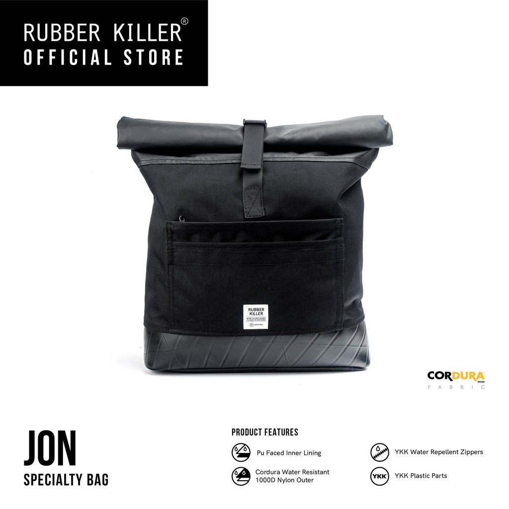 Rubber Killer - JON (กระเป๋าแมสเซ็นเจอร์, ยางในรถบรรทกที่ใช้งานแล้ว, ลวดลายไม่ซ้ำกัน, น้ำหนักเบา) - 101100003