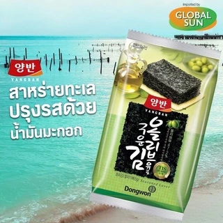 Exp.7/26 ยังบัน สาหร่ายเกาหลี 1 แพค 3 ห่อ สาหร่ายทะเลปรุงรส อร่อมาก