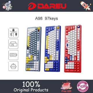 Dareu A98 RGB คีย์บอร์ดเล่นเกม ปะเก็น สามโหมด สวิตช์ SkyV3 แบบชาร์จไฟ