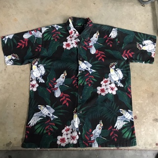 vtg.Hawaiian Shirt NO BOUNDARIES MADE IN PAKISTAN Sz.L 100% COTTON