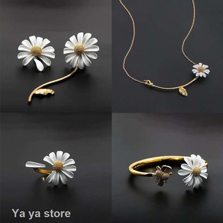 Daisy chain earrings necklace female clavicle ins tide contracted joker temperament