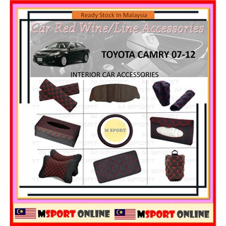 ปลอกหุ้มแดชบอร์ด Toyota Camry 07-12 หมอนรองศีรษะ ปลอกหุ้มเข็มขัดนิรภัย กล่องทิชชู่ ปลอกหุ้มพวงมาลัย ปลอกเกียร์ ปลอกลูกบิด ที่เก็บของ