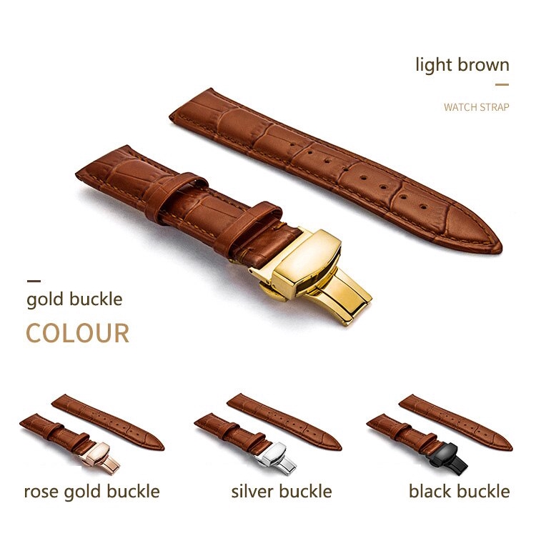 18 19 20 21 22 24mm Genuine Leather Watchband With Double รูปที่ 8