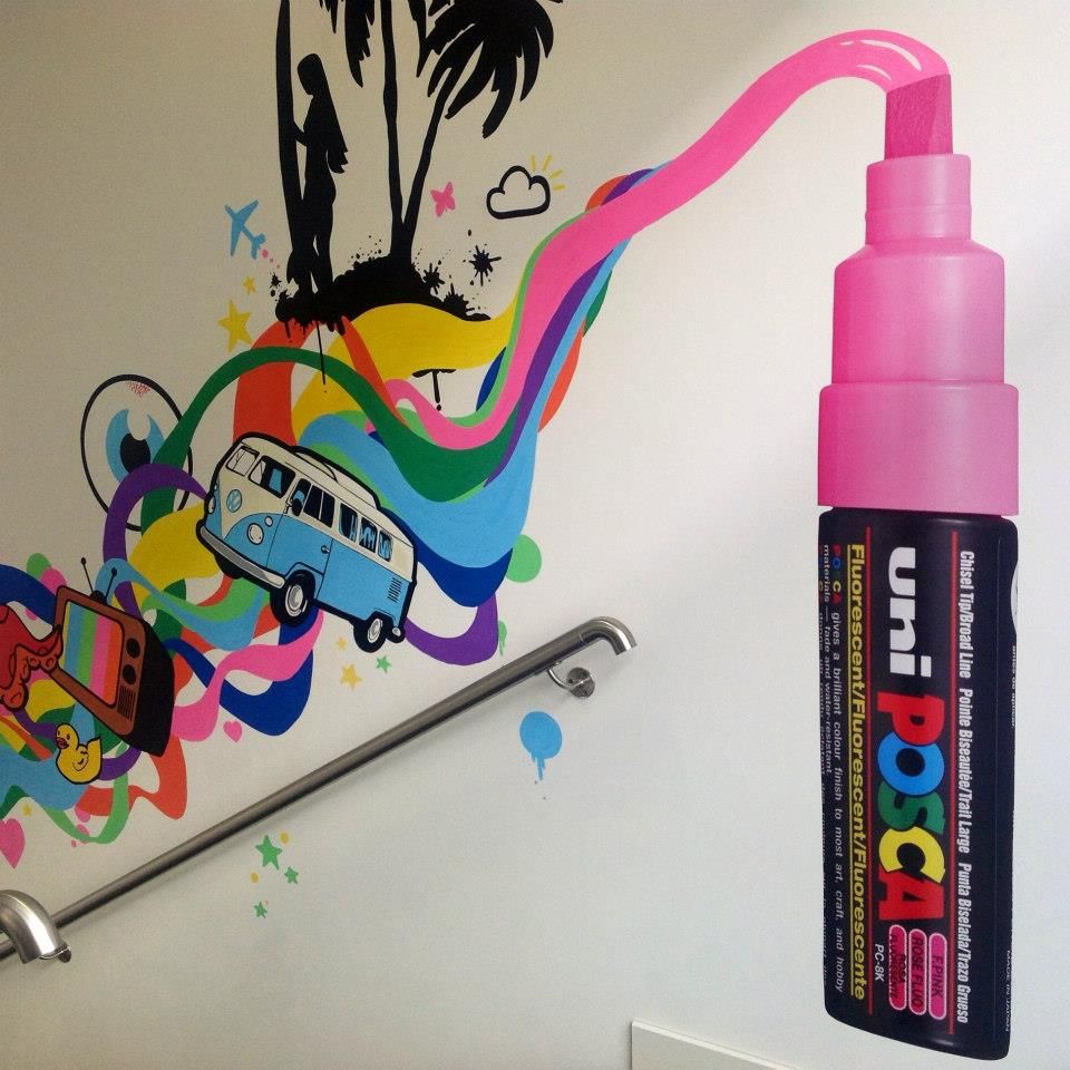 Uni POSCA PC-8K-JAPAN VER. ปากกาเคมี กันน้ำ สามารถเขียนได้หลากหลายพื้นผิว สีคมชัด - รูปที่ 2