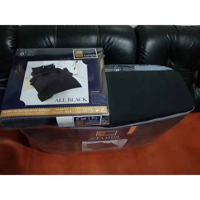 Stamps ชุดผ้าปู + ผ้านวม สีดำล้วน All Black thumbnail 3