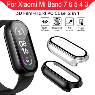 2 in1 ฟิล์มกันรอยหน้าจอ 3D สําหรับ Xiaomi Mi Band 7 6 5 4 3 Xiomi Miband 3 4 5 6 7