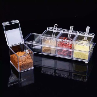 กล่องใส่เครื่องปรุงอาหารแบบใส***สินค้าพร้อมส่ง***ส่งไว***2-3วัน***