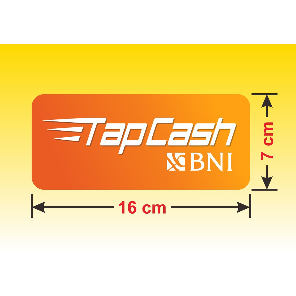 TapCash BNI Sticker ชําระเงินดิจิตอลแบบไร้เงินสด สติ๊กเกอร์ BNI Tap Cash 16 x 7 ซม. (2 ชิ้น)