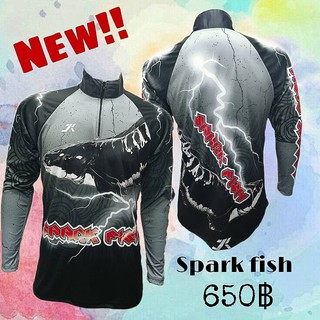 เสื้อตกปลา JK Thailand  เสื้อสำหรับกีฬากิจกรรมกลางแจ้ง  ลาย SPARK FISH ป้องกันรังสี UV 80% แห้งเร็ว