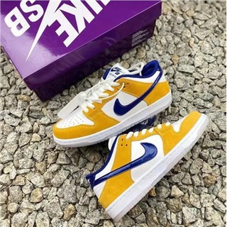 ▥✇NK New Dunk Low-Top Purple Gold Lakers รองเท้าคู่นักเรียนรองเท้าลีอากีล