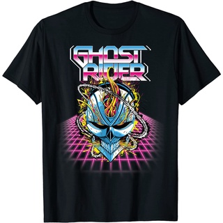 เสื้อยืด พิมพ์ลายกราฟิก Marvel Ghost Rider Super 80s สไตล์เรโทร สําหรับผู้หญิง