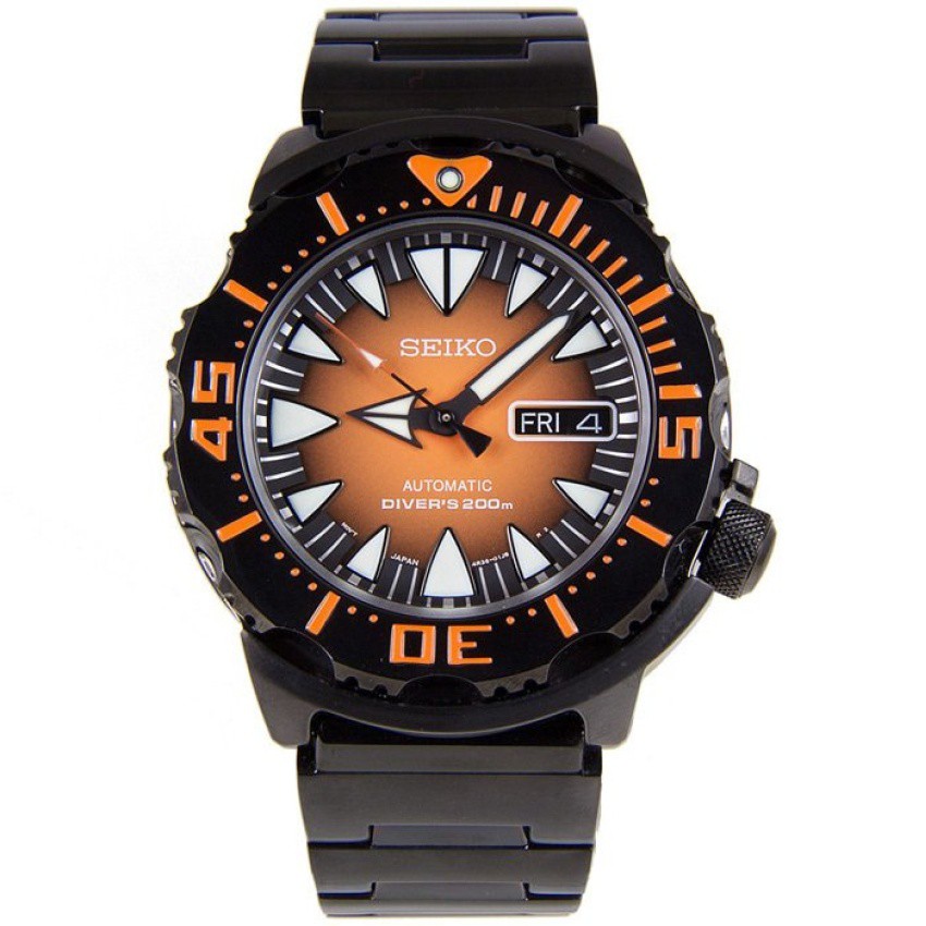 Seiko Monster The Fang นาฬิกาสุภาพบุรุษ สายสแตนเลสรุ่นSRP311K1-Orange/Black