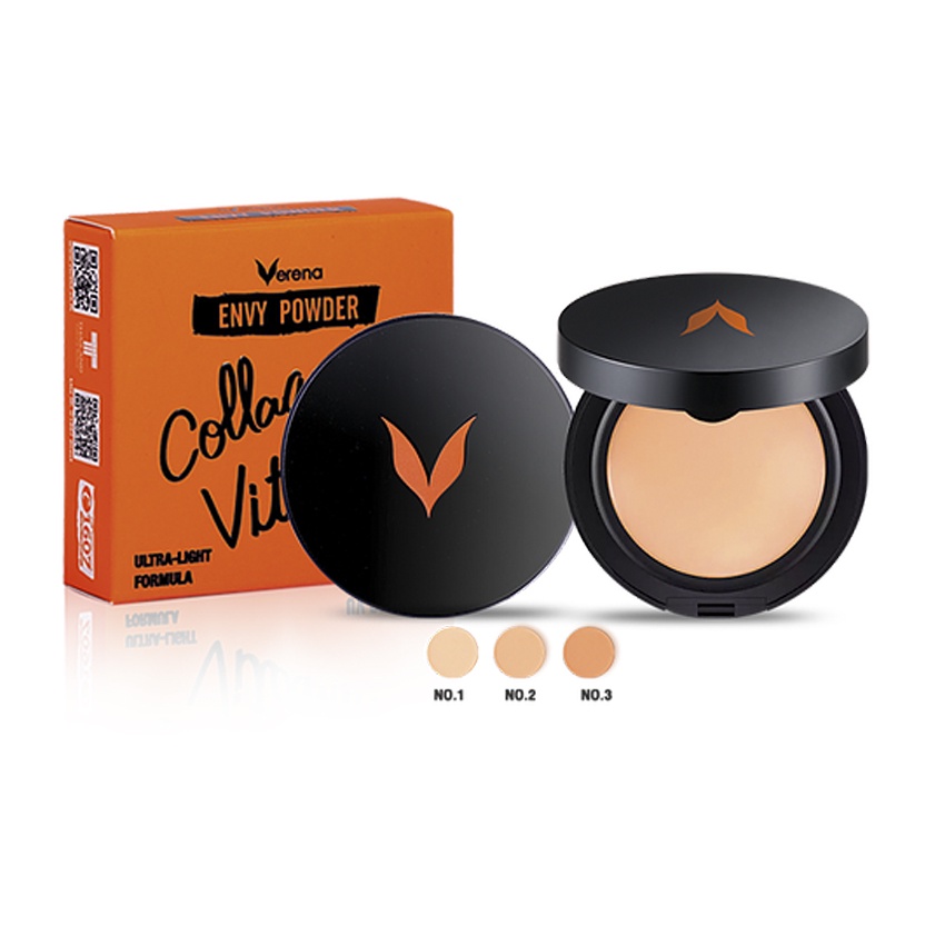 Verena Envy Powder 10 g. เวอรีน่า เอนวี แป้งพัฟ ผสมรองพื้น *ตลับใหญ่* มี 3 เบอร์ให้เลือก