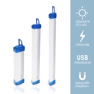 IWACHI หลอดไฟ ฉุกเฉินพกพา (USB) ให้แสงสว่างแบบไร้สาย พกพาสะดวก เนื่องจากตัวหลอดไฟมีแบตในตัว