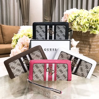 GUESS FACTORY WOMENS LONG WALLET กระเป๋าสตางค์รุ่นใหม่ล่าสุดวัสดุ Canvas เนื้อหนา