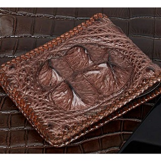 crocodile head skin biflod money clip  กระเป๋าหนังจระเข้ส่วนหัว