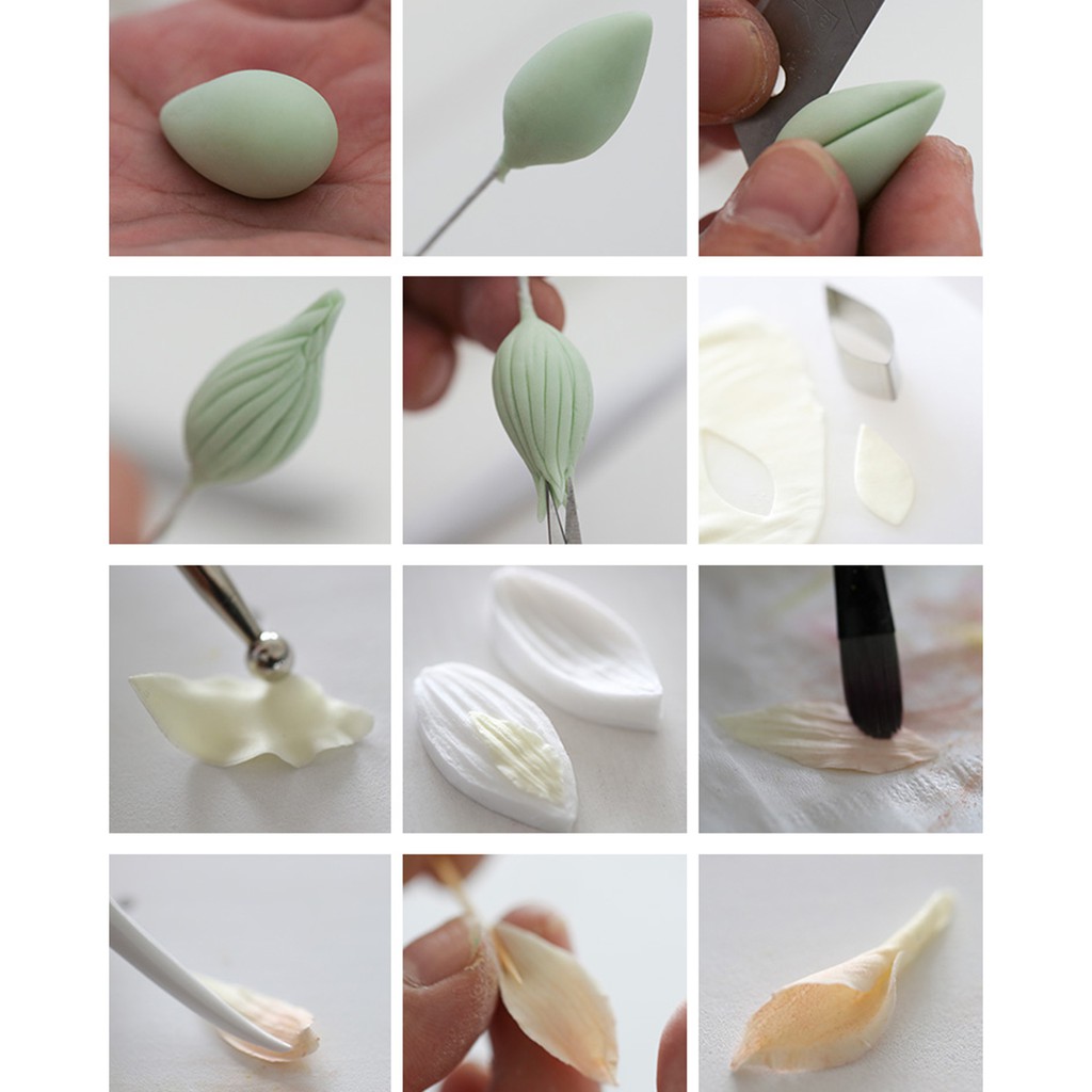 KALAIEN แม่พิมพ์ซิลิโคน รูปกลีบดอกไม้ กลีบดอกไม้ 6 ชิ้น สําหรับทําเค้ก ฟองดองท์