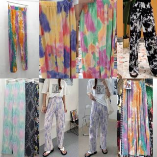 colorful peet pant กางเกงอัดพลีท พร้อมส่ง🤍💛🧡💚💙