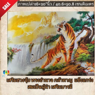 ภาพโปสเตอร์ เสือคำราม#ภาพมงคล#เสริมฮวงจุ้ย#ขนาด 16×20"นิ้ว👉หรือ 40.6×50.8เซนติเมตร