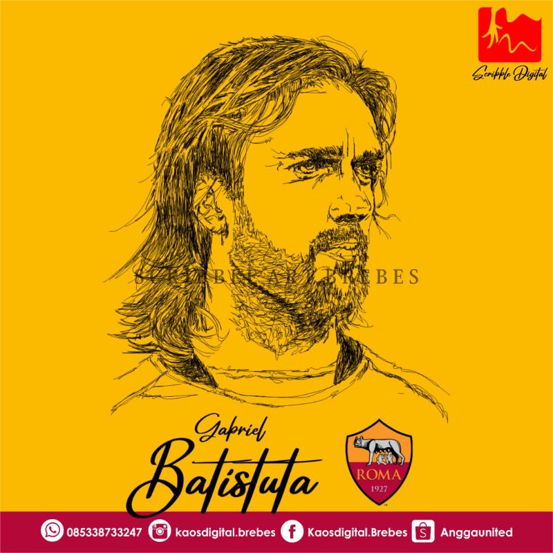 Gabriel Batistuta Scribble Art Limited Edition