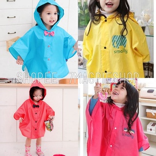 🇯🇵 เสื้อกันฝนเด็ก เสื้อปอนโช นำเข้าจากญี่ปุ่น 75cm เนื้อ PVC หนา Kids Rain Coat พร้อมถุงเก็บเสื้อ ชุดกันฝน