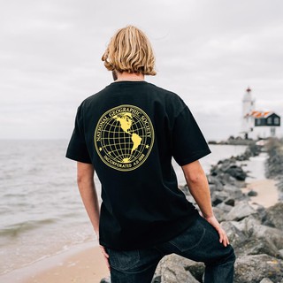 Vans X National Geographic Spot Beauty Tide Joint Limited Earth เสื้อยืดแขนสั้น ทรงหลวม สําหรับคู่รัก