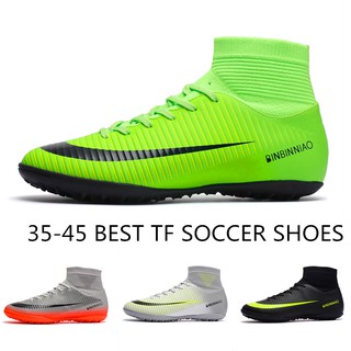 35-45 Best TF Soccer Shoes รองเท้าฟุตบอลฟุตซอลของ ใหม่ น้ำหนักเบาสวมใส่ทนรองเท้าฟุตบอลการฝึกอบรมลื่น PVC Futsal sneaker